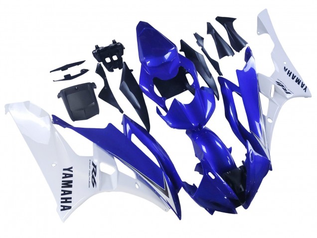 2006-2007 Yamaha YZF 600 R6 Motorcycle Fairings - White Blue Black UK Manufacturers
