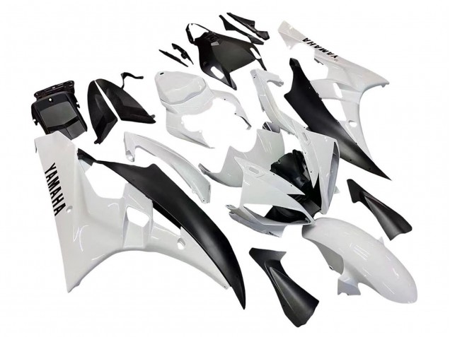 2006-2007 Yamaha YZF 600 R6 Motorcycle Fairings - White Matte Black UK Manufacturers