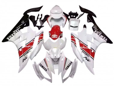 2006-2007 Yamaha YZF 600 R6 Motorcycle Fairings - White Red Black Motul UK Manufacturers