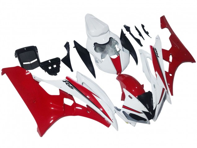2006-2007 Yamaha YZF 600 R6 Motorcycle Fairings - White Red UK Manufacturers