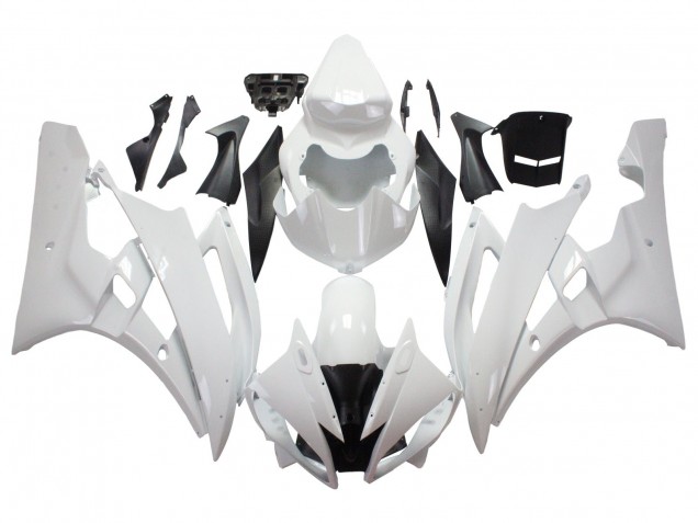 2006-2007 Yamaha YZF 600 R6 Motorcycle Fairings - White UK Manufacturers