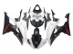 2008-2016 Yamaha YZF 600 R6 Motorcycle Fairings - White Matte Black Red Decals UK Manufacturers