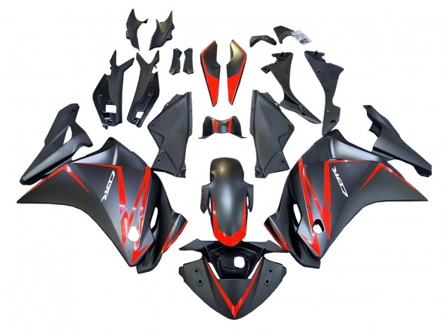 2011-2015 Honda CBR250RR Motorcycle Fairings - Matte Black Red Stripe UK Manufacturers