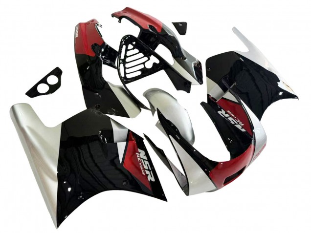 1988-1989 Honda NSR250R Motorcycle Fairings - Silver Red Glossy Black UK Manufacturers