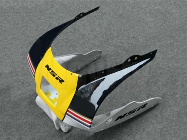 1988-1989 Honda NSR250R Motorcycle Fairings - White Yellow Gold Glossy Black UK Manufacturers