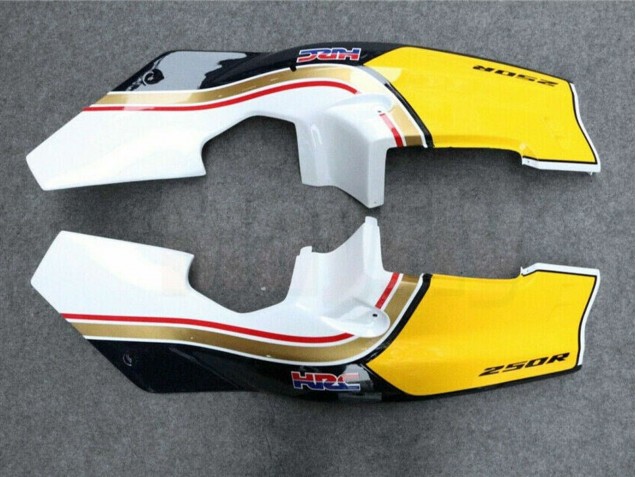 1988-1989 Honda NSR250R Motorcycle Fairings - White Yellow Gold Glossy Black UK Manufacturers