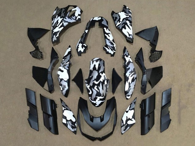 2010-2013 Kawasaki Z1000 Motorcycle Fairings - Black White Camouflage UK Manufacturers