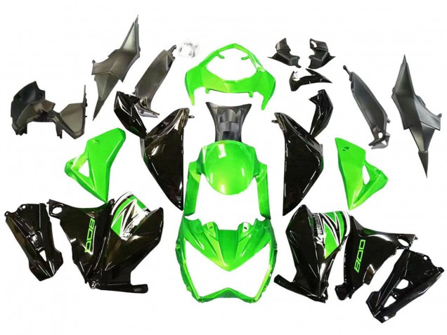 2013-2018 Kawasaki Z800 Motorcycle Fairings - Green Glossy Black UK Manufacturers