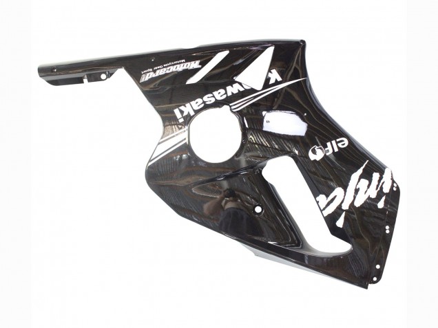 2000-2001 Kawasaki ZX12R Motorcycle Fairings - Glossy Black White Elf Snow UK Manufacturers