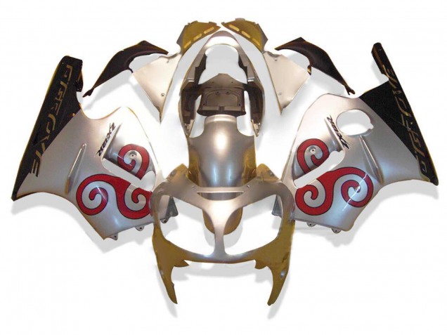 2000-2001 Kawasaki ZX12R Motorcycle Fairings - Silver Red Black UK Manufacturers