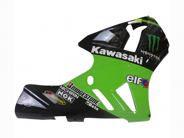 2002-2006 Kawasaki ZX12R Motorcycle Fairing - Green Glossy Black Elf Touch4 Monster UK Manufacturers