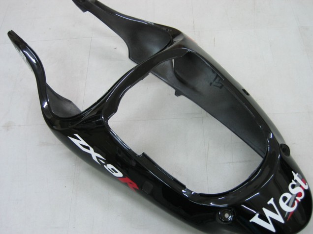 2000-2001 Kawasaki ZX9R Motorcycle Fairings - Glossy Black White West UK Manufacturers