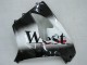 2000-2001 Kawasaki ZX9R Motorcycle Fairings - Glossy Black White West UK Manufacturers