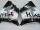 2000-2001 Kawasaki ZX9R Motorcycle Fairings - Glossy Black White West UK Manufacturers