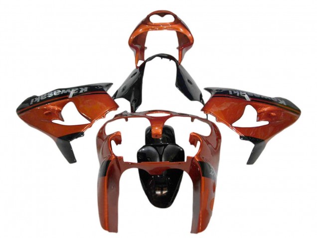 2000-2001 Kawasaki ZX9R Motorcycle Fairing - Orange Black UK Manufacturers