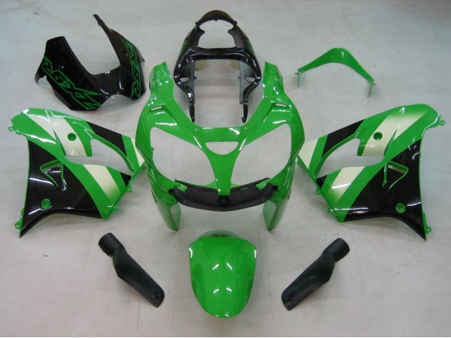 2000-2001 Kawasaki ZX9R Motorcycle Fairings - Green Silver Black UK Manufacturers