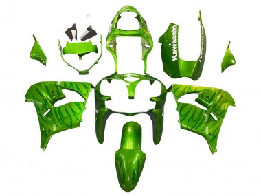 2000-2001 Kawasaki ZX9R Motorcycle Fairings - Green Flame UK Manufacturers