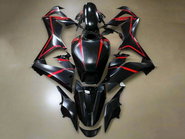 2019-2020 Honda CBR650R Motorcycle Fairings - Glossy Black Red Stripe UK Manufacturers