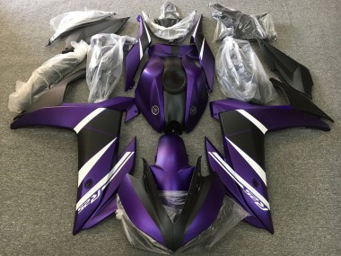 2015-2018 Yamaha YZF R3/R25 Motorcycle Fairings - White Purple Matte Black UK Manufacturers