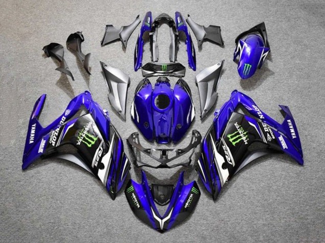 2015-2018 Yamaha YZF R3/R25 Motorcycle Fairings - Blue Silver Black Monster UK Manufacturers