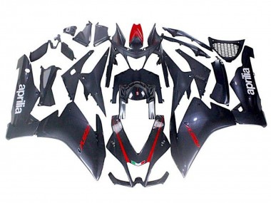2009-2015 Aprilia RSV4 1000 Motorcycle Fairings - Black Faux Carbon Fiber Red UK Manufacturers