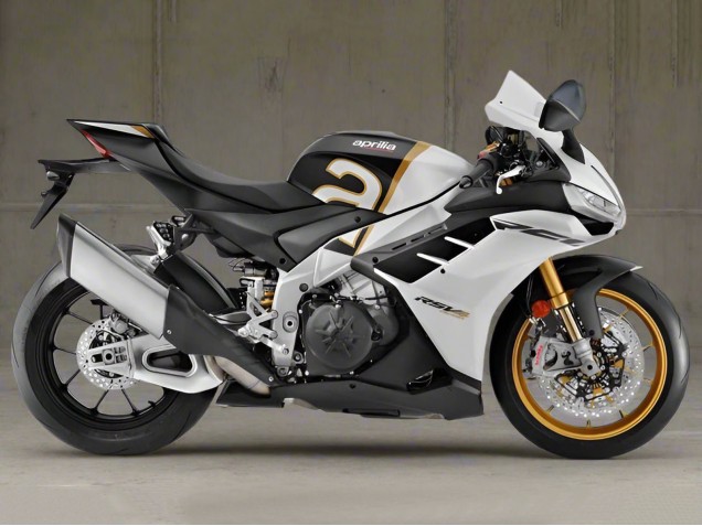 2021-2024 Aprilia RSV4 1100 Motorcycle Fairings - White Black Gold UK Manufacturers