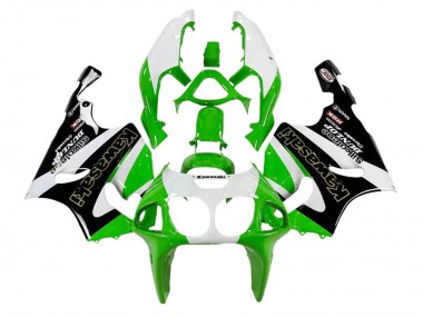 1996-2003 Kawasaki ZX7R Motorcycle Fairings - White Green Black Gold Silkolene Dunlop UK Manufacturers