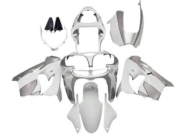 2000-2001 Kawasaki ZX9R Motorcycle Fairings - White Silver UK Manufacturers