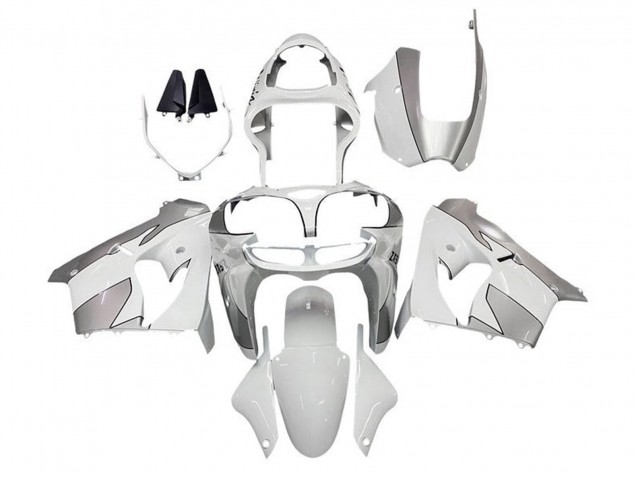 2002-2003 Kawasaki ZX9R Motorcycle Fairings - White Silver UK Manufacturers