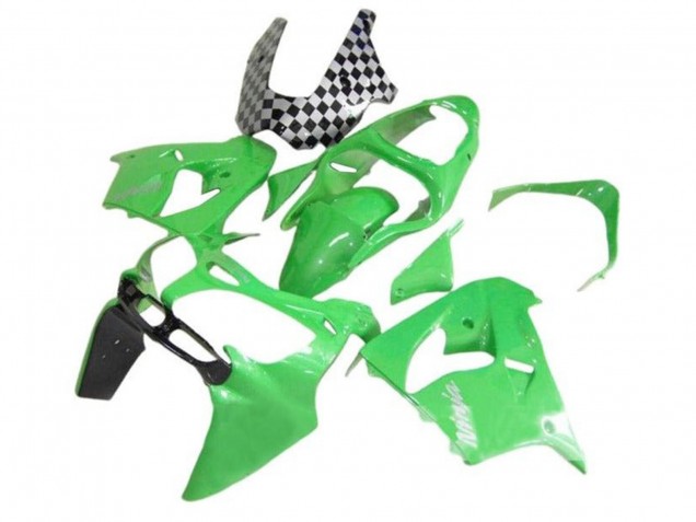 2002-2003 Kawasaki ZX9R Motorcycle Fairings - Green Black Checkered UK Manufacturers