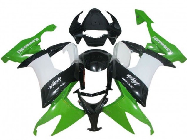 2008-2010 Kawasaki ZX10R Motorcycle Fairing - Green White Black UK Manufacturers