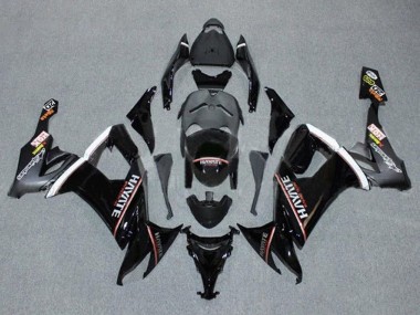 2008-2010 Kawasaki ZX10R Motorcycle Fairings - Glossy Black Red White Hayate UK Manufacturers