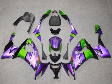 2008-2010 Kawasaki ZX10R Motorcycle Fairings - Purple Green Black Evangelion UK Manufacturers