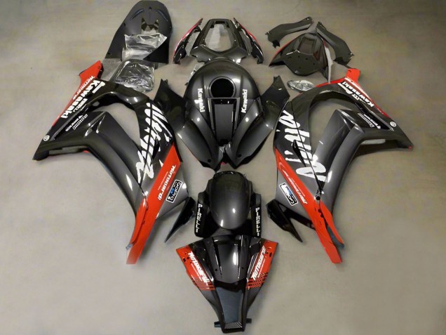 2011-2015 Kawasaki ZX10R Motorcycle Fairings - Faux Carbon Fiber Red White UK Manufacturers