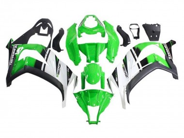 2011-2015 Kawasaki ZX10R Motorcycle Fairings - Green White Black Stripe UK Manufacturers
