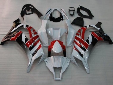 2011-2015 Kawasaki ZX10R Motorcycle Fairings - White Red Black Stripe UK Manufacturers