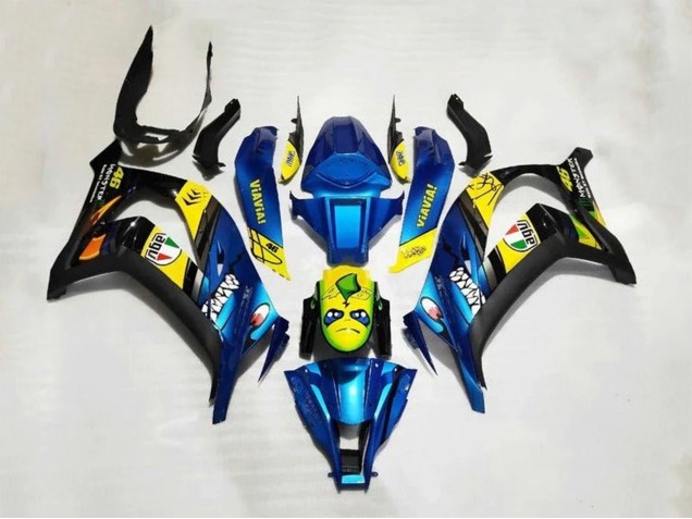 2016-2020 Kawasaki ZX10R Motorcycle Fairings - Blue Yellow Shark UK Manufacturers