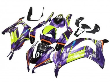 2016-2020 Kawasaki ZX10R Motorcycle Fairings - Purple Yellow Trick Star Kobelco UK Manufacturers