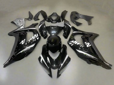 2016-2020 Kawasaki ZX10R Motorcycle Fairings - Glossy Black White Stripe UK Manufacturers