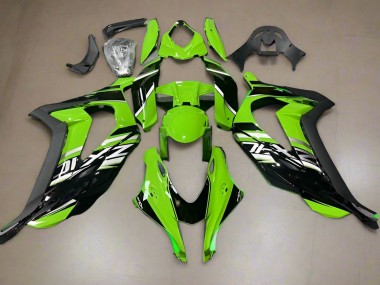 2016-2020 Kawasaki ZX10R Motorcycle Fairings - Green Glossy Black UK Manufacturers
