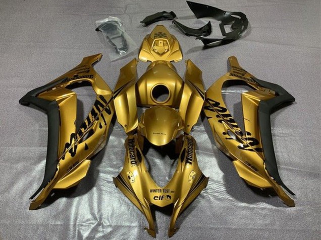 2016-2020 Kawasaki ZX10R Motorcycle Fairings - Gold Black UK Manufacturers
