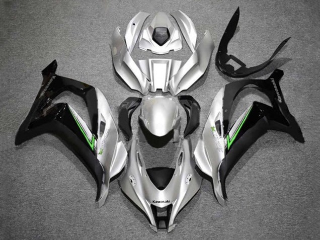 2016-2020 Kawasaki ZX10R Motorcycle Fairings - Silver Green Black UK Manufacturers