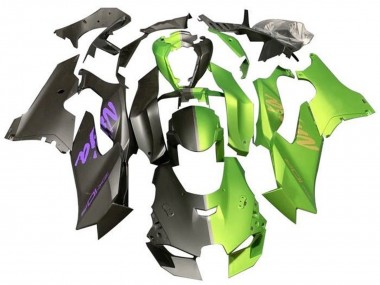 2021-2025 Kawasaki ZX10R Motorcycle Fairings - Matte Black Matte Green Split UK Manufacturers