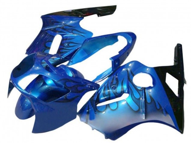 2000-2001 Kawasaki ZX12R Motorcycle Fairings - Blue Black Flame UK Manufacturers
