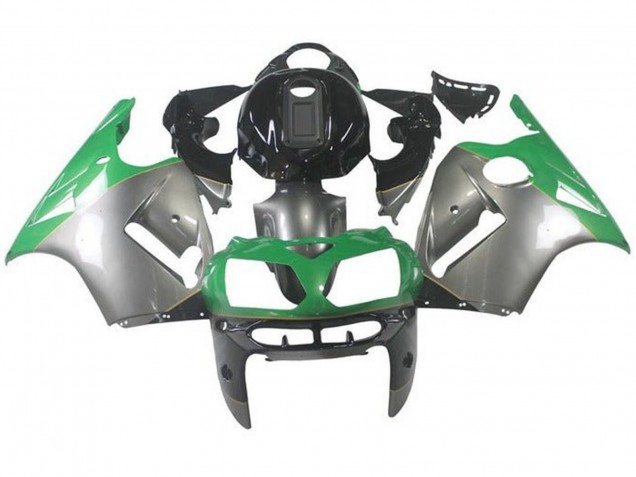 2000-2001 Kawasaki ZX12R Motorcycle Fairings - Silver Green Black UK Manufacturers