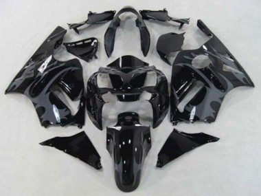 2002-2006 Kawasaki ZX12R Motorcycle Fairings - Glossy Black Grey Tribal UK Manufacturers