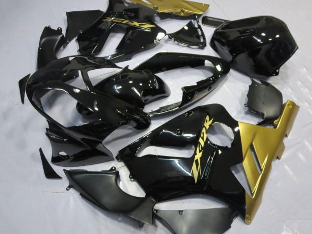 2002-2006 Kawasaki ZX12R Motorcycle Fairings - Glossy Black Gold UK Manufacturers