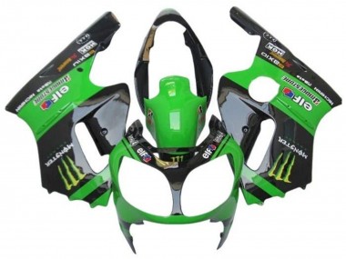 2002-2006 Kawasaki ZX12R Motorcycle Fairings - Green Glossy Black Elf Touch4 Monster UK Manufacturers