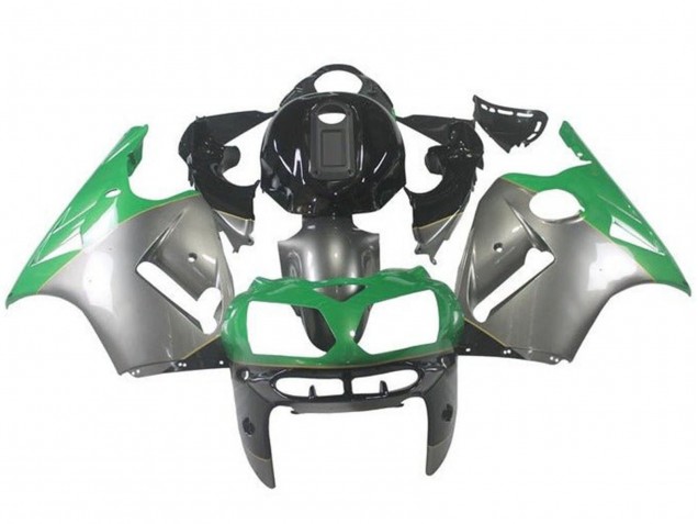 2002-2006 Kawasaki ZX12R Motorcycle Fairings - Silver Green Black UK Manufacturers