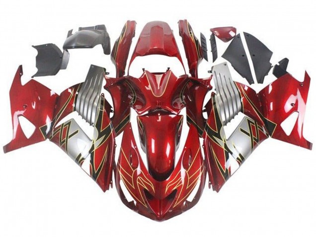 2006-2011 Kawasaki ZX14R ZZR1400 Motorcycle Fairings - Red Silver Black Gold UK Manufacturers